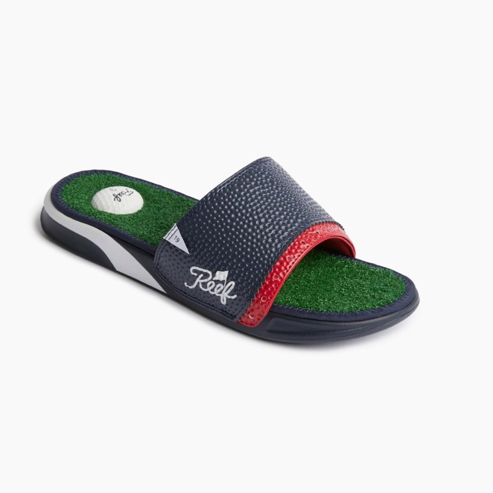 Reef Mulligan Golf Slide Sandals Men Size 11 'Patriotic' Turf Stoked Blue NEW - Picture 9 of 11